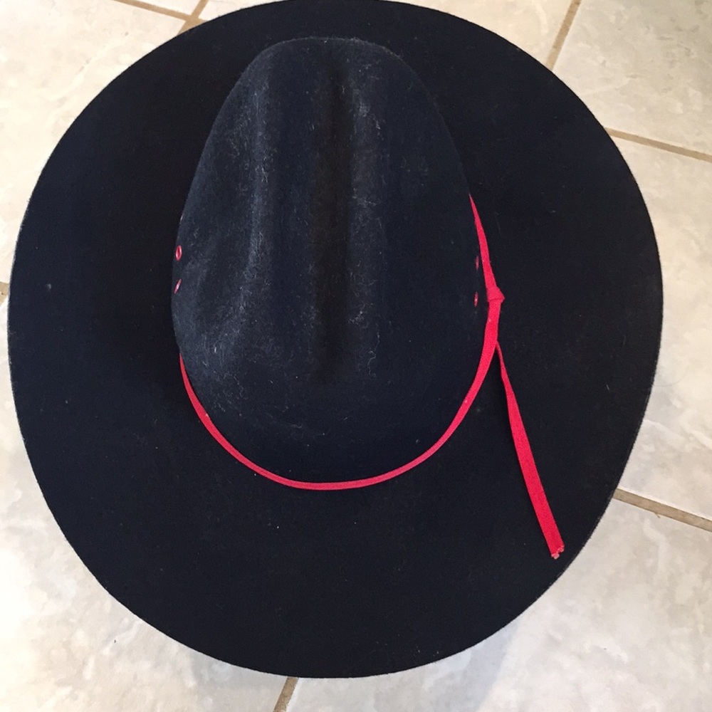 Black Texas hat Western style hat wool made in USA - Picture 3 of 9